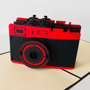 Cámara, tarjeta plegable para cámara digital, tarjeta de cumpleaños 3D, cámara emergente, cupón para cámara, cupón de viaje, regalo para fotógrafo aficionado, cámara 3D