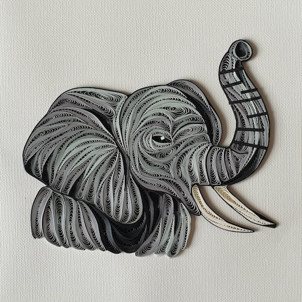 Elephantenkopf, Quilling-Karte