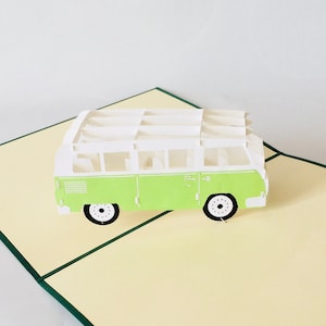 Minibus pop-up, minibus, minivan, biglietti pieghevoli/carte 3D/pop-up