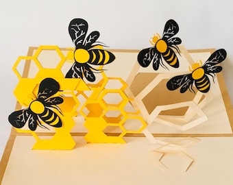 Bees, 3D cards, pop up cards, greeting card