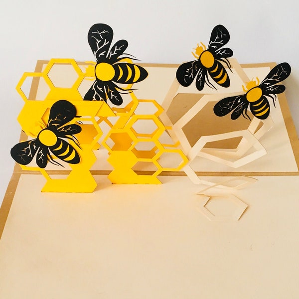 Bienen, 3D-Karten, Pop up Karten, Glückwunschkarte