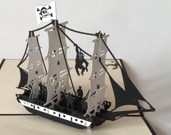 Bateau pirate, bateau pirate, bateau pirate, bateau pirate, carte pliante, carte pop-up, carte pop up