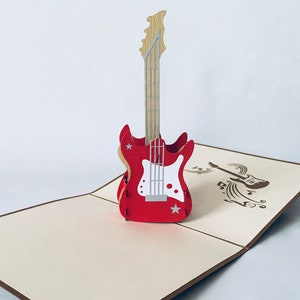 Guitare électrique, carte pliante 3D, carte pop up