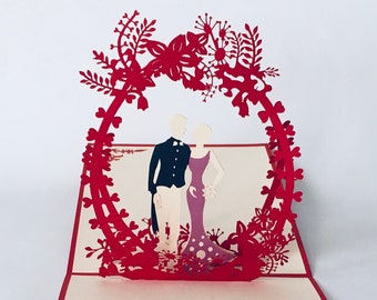 Wedding Card, Bridal Couple, Folded Wedding Card, Pop-up Wedding Card, Bridal Couple 3D Card, Pop up Wedding Card, Wedding Invitation Card