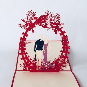 Hochzeitskarte, Brautpaar, Hochzeit Klappkarte, Pop-up Hochzeitskarte, Brautpaar 3D-Karte, Pop up Hochzeitskarte, Hochzeit Einladungskarte