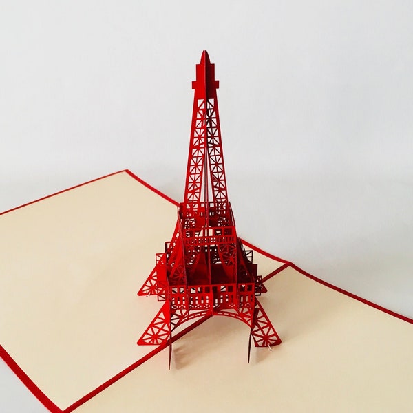 Eiffel Tower, Eiffel tower, folding card, 3D card, pop-up card, pop up card