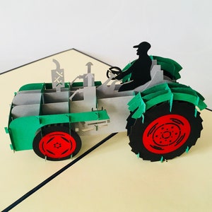 Trattore, biglietto 3D/pop-up/biglietto pieghevole