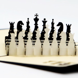 3D Pop-up Schachspiel, Urlaub Gutschein, Pop-up Sport Gutschein, 3D Geburtstagskarte, Hobby Schach, Pop-up Geschenk für Schachspieler
