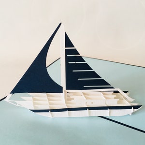 Segelboot, 3D-Karte / Pop-Up / Klappkarte