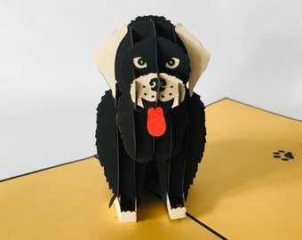 Chien, carte 3D / carte pop-up / carte pliante