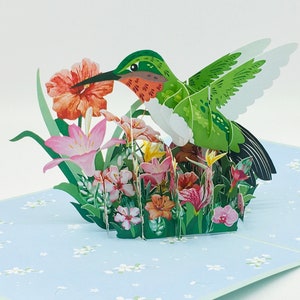 Kolibri, pop up karte, 3D-Karte, Glückwunschkarte, Muttertag-Geschenk