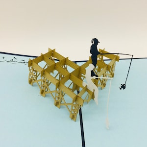 Angler, Klappkarte / 3D-Karte / Pop-Up