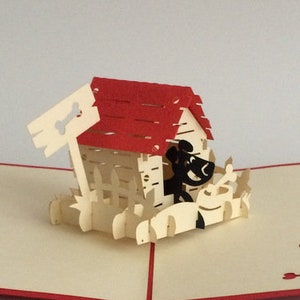 Niche à chien, carte pliante / carte 3D / pop-up