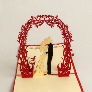Hochzeitskarte, Brautpaar, Hochzeit Klappkarte, Pop-up Hochzeitskarte, Brautpaar 3D-Karte, Pop up Hochzeitskarte, Hochzeit Einladungskarte