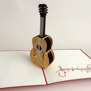Guitare, carte pliante / carte 3D / pop-up