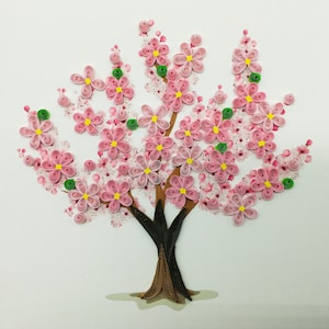 Kirschblüten, Quilling-Karte, Geburtstagskarte, Grußkarte, Frühling, Frühlingsblume, Muttertagsgeschenk, Geburtstagsgeschenk