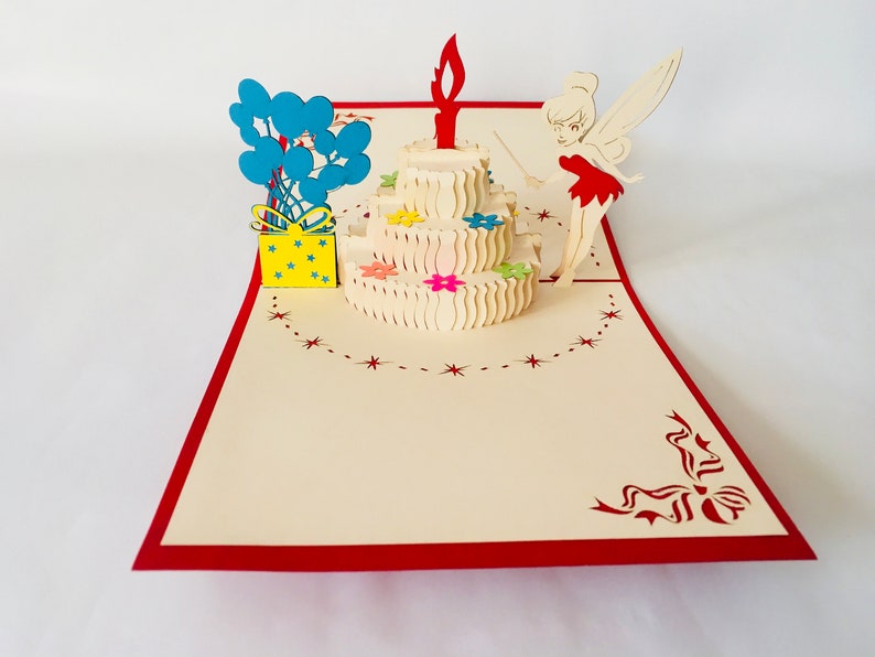 Geburtstagstorte 1, Pop-up Geburtstagskarte, Überraschung Geschenk, Alles Gute zum Geburtstag, 3D Pop-up Torte, Papier Torte Klappkarte Bild 2