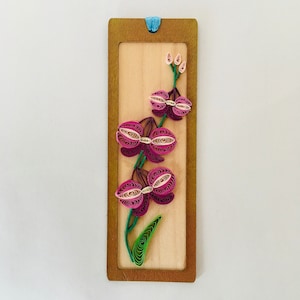 Orquídeas, marcador quilling, marcador, marcador de orquídeas, decoración quilling, adorno quilling, colgante quilling, colgante de Pascua