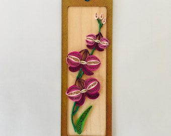 Orchideen, Quilling-Lesezeichen, Lesezeichen, Orchid bookmark, quilling Dekoration, quilling Ornament, quilling Anhänger, Ostern Anhänger