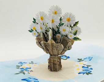 Chrysanthemestrauss, pop up karte, 3D-Karte, Glückwunschkarte, Muttertag-Geschenk