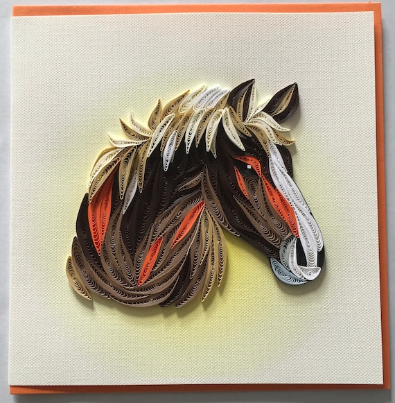 Horse Quilling card 