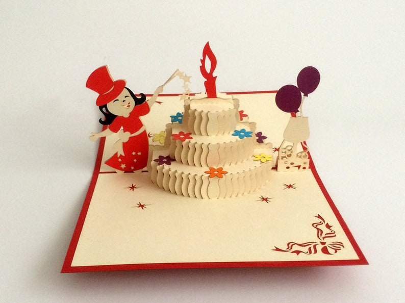 Birthday Cake 1 Popup Birthday Card Surprise Gift Happy