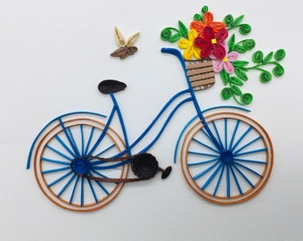 Fahrrad 10, Quilling-Karte