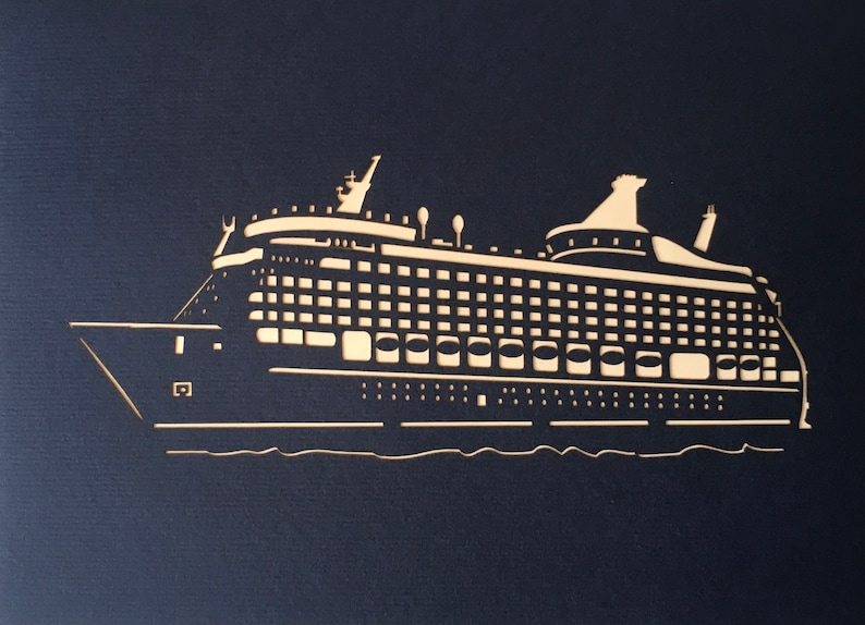 Pop-up Kreuzfahrtschiff, Pop up Reisegutschein, Geburtstagskarte, Deko Kreuzfahrtschiff, Pop up Cruise Ship Card, 3D Pop up Kreuzfahrtschiff Bild 4