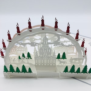 Schwibbogen Dresden 3, 3D map / folding card / pop-up
