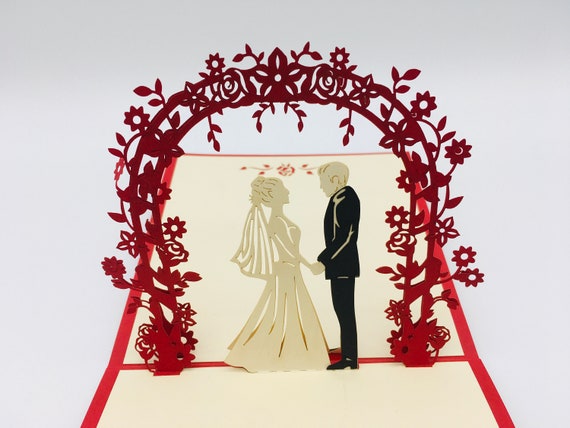 3D-Klappkarten Glückwunschkarte Brautpaar Pop-up Karten 