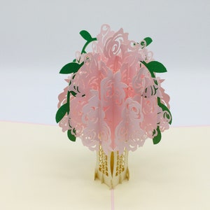 Rosenbouquet, pop up karte, 3D-Karte, Glückwunschkarte, Muttertag-Geschenk