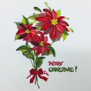 Stelle di Natale, stelle di Natale, biglietto di Natale quilled, biglietto di auguri quilled, buon Natale, buon Natale