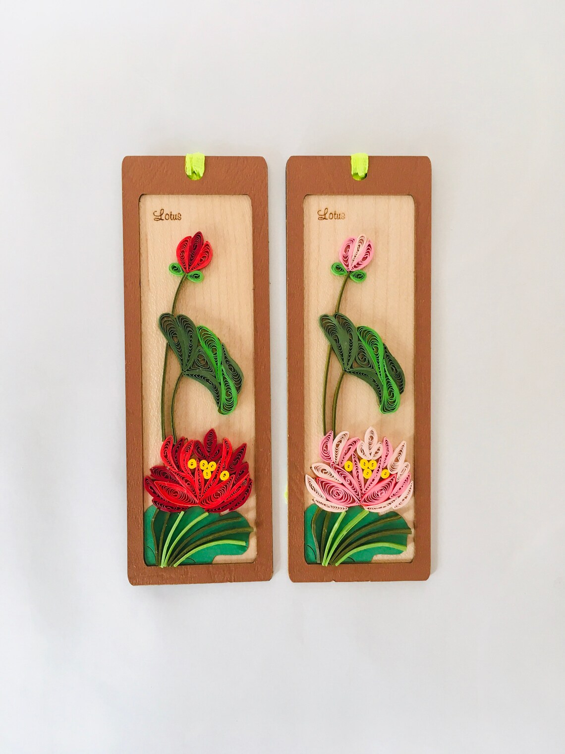 Lotus Flower Quilling Bookmarks Bookmarks Lotus Flower Etsy UK