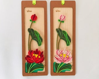 Lotusblume, Quilling-Lesezeichen, Lesezeichen, Lotus flower, bookmark