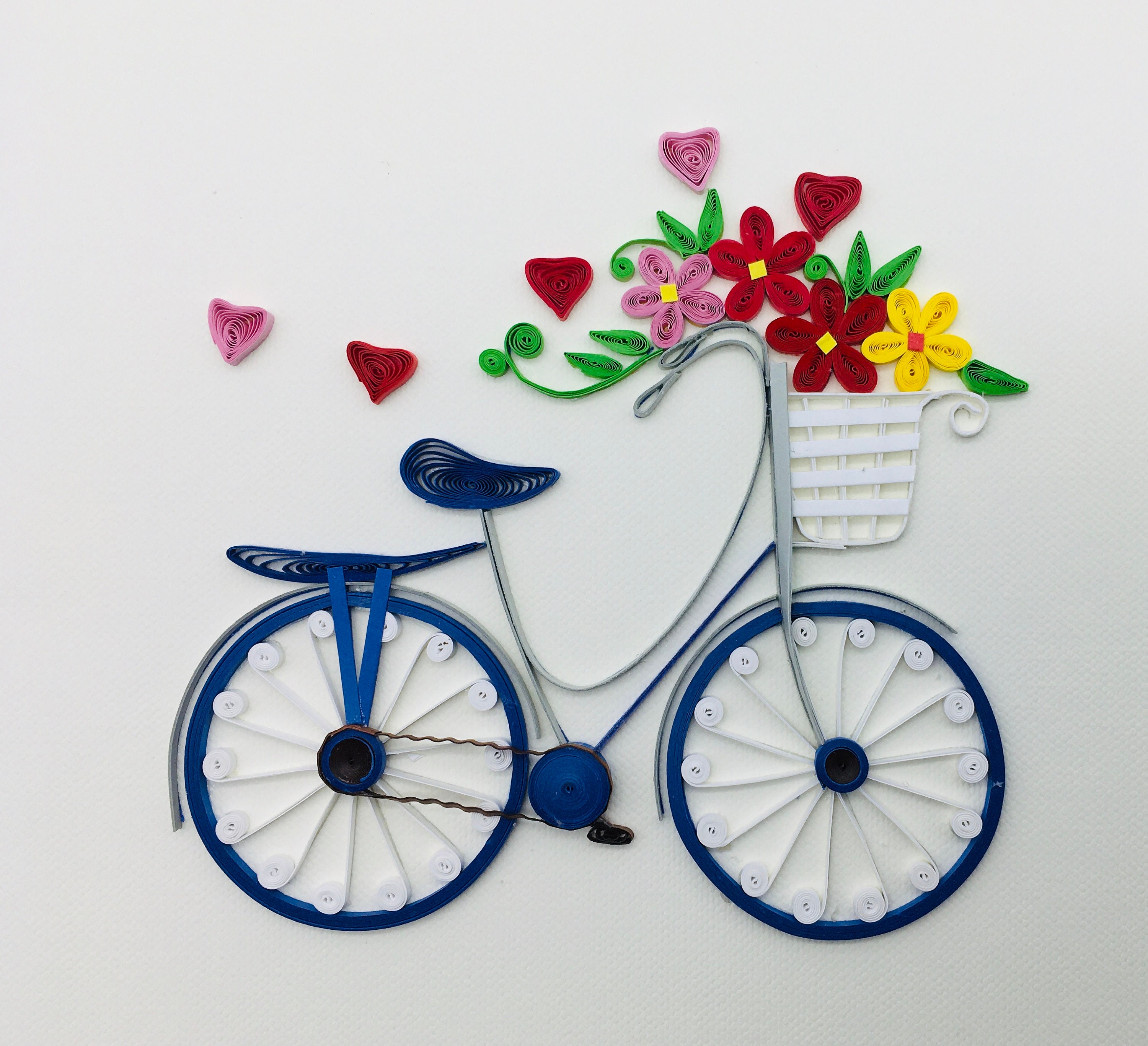 Bicycle 8 with flowers quilling card Etsy