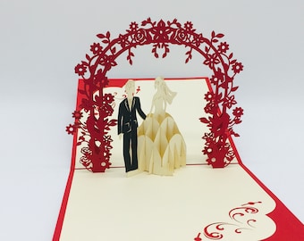 Wedding card, bride and groom, wedding folding card, pop-up wedding card, bride and groom 3D card, pop up wedding card, wedding invitation card