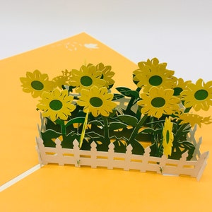 Sonnenblumenbeet, pop up Karte, 3D-Karte, Glückwunsch-Karte
