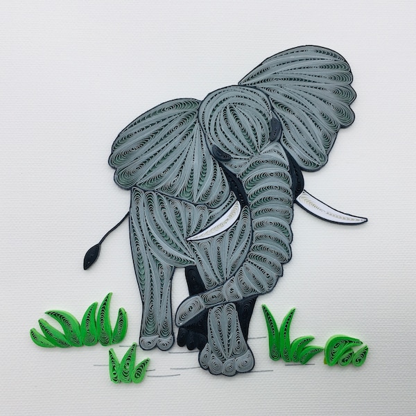 Elephant, Quilling-Karte