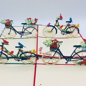 Vélo femme, carte pliante 3D, carte POP UP