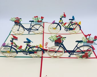 Ladies&#39; bicycle, 3D folding card, POP UP card
