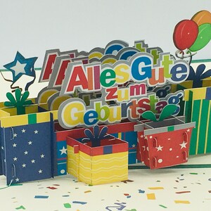 Alles Gute zum Geburtstag, Geburtstagskarte, pop up Karte, 3D Karte Bild 5