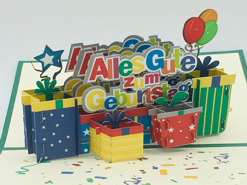 Alles Gute zum Geburtstag, Geburtstagskarte, pop up Karte, 3D Karte Bild 5