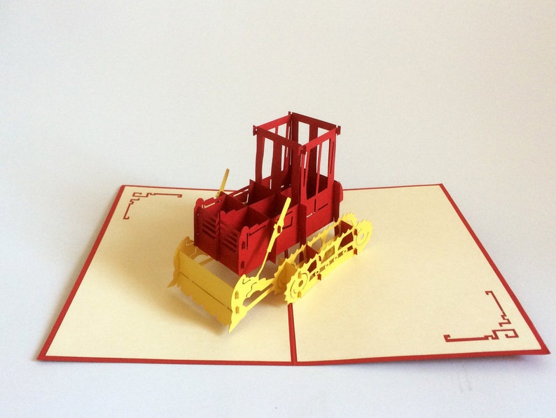 Bulldozer, Klappkarte / 3D-Karte / Pop-Up Bild 1