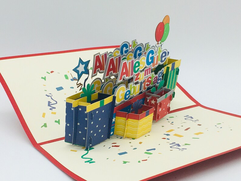 Alles Gute zum Geburtstag, Geburtstagskarte, pop up Karte, 3D Karte Bild 4