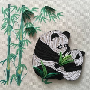 Orso panda, orso panda, carta quilling, carta quilling