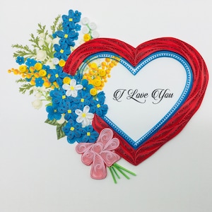 Cuore - Ti amo, Biglietto Quilling, Biglietto Quilling Orchidea