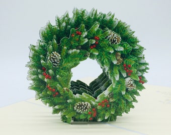Christmas wreath, Advent wreath, folding card, 3D card, pop-up, Christmas card