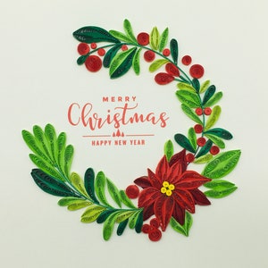 Christmas card, Christmas quilling card, Quilling - Christmas card, Quilling Holiday card, Paper strips - picture