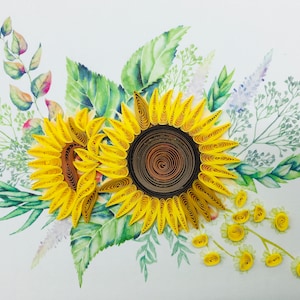 Sunflowers, quilling card