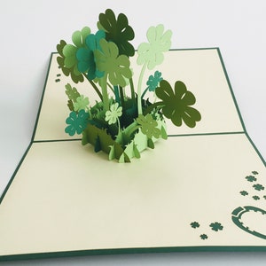 Glücksklee, Lucky clover, pop up card, 3D-Karte, Pop Up Karte, Geschenk zum St. Patrick's Tag, Grußkarte zum St. Patrick's Tag, Bild 2